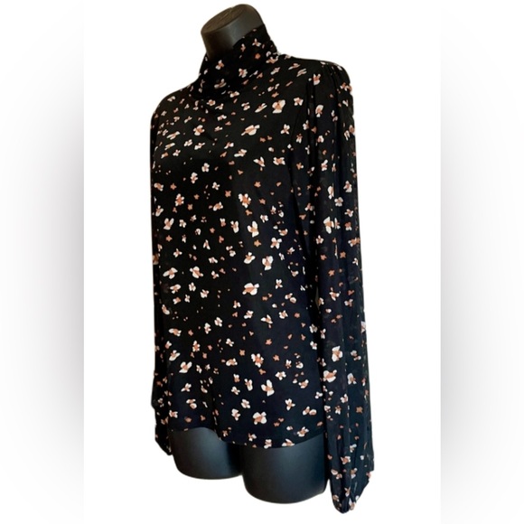 Sanctuary Dark Floral Mock Neck Mesh Top - Picture 3 of 6